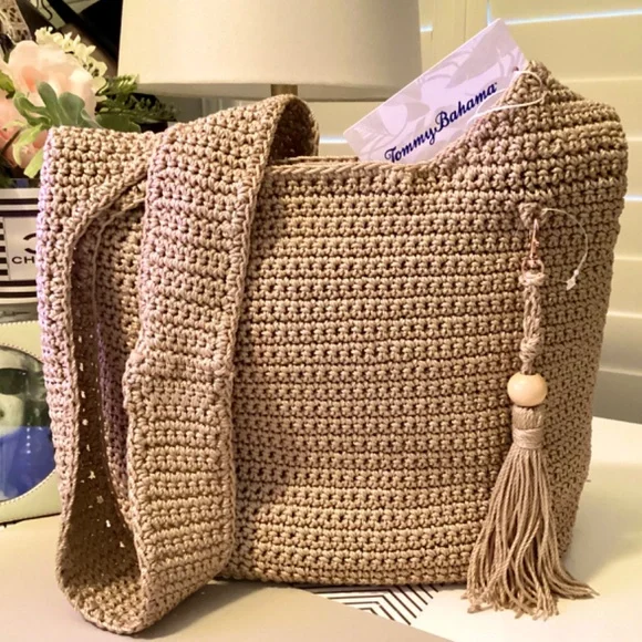 Brand New Tommy Bahama Crochet Hobo Bag - Picture 3 of 7
